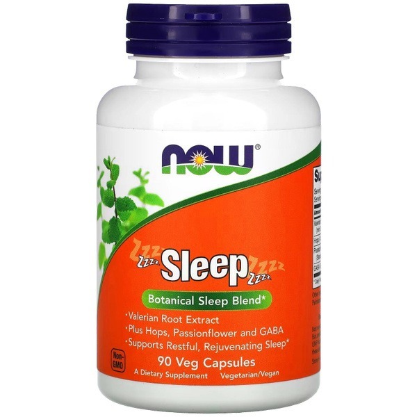 NOW Sleep 90 Veggie Caps: Natural Sleep Aid & Nerve Support