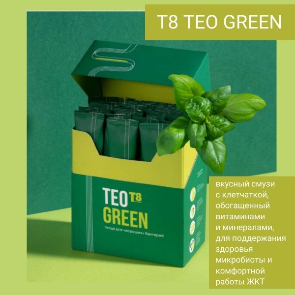 TAYGA8 TEO GREEN Prebiotic Smoothie: Fiber, Vitamins & Minerals