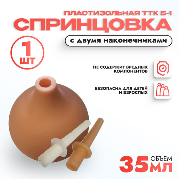Plastic TTK B-1 Bulb Syringe with Two Tips, 35ml