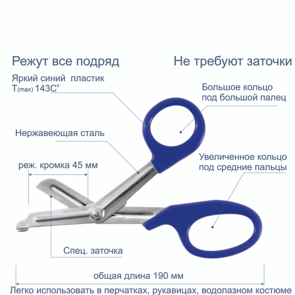 Universal Curved Bandage Scissors with Rounded Tips