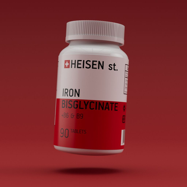 Heisen Iron Bisglycinate 40mg + B9 & B12