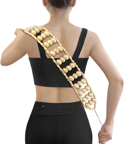 Wooden Back & Neck Massager with Needle Rollers