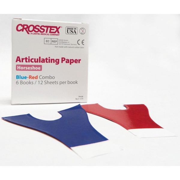 Crosstex Horseshoe Articulation Paper (6x12", 89µm)