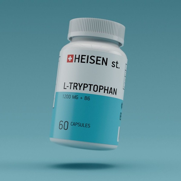 L-Tryptophan 1200mg (300% DV) + Vitamin B6 - HEISEN