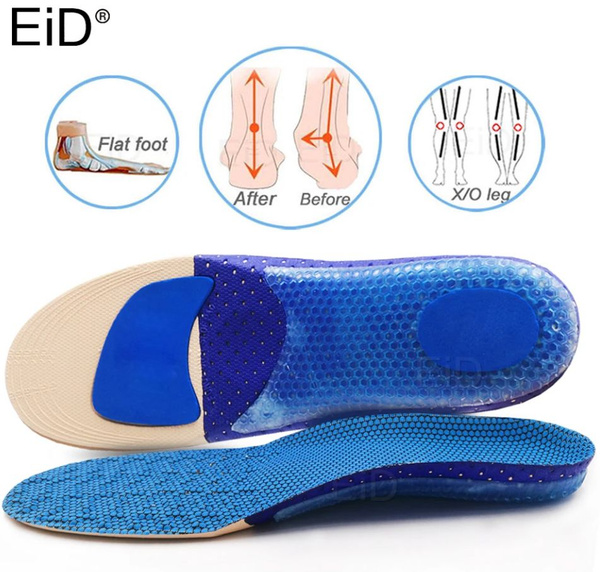 Breathable Orthotic Insoles: Cushioned Sports Shoe Inserts (Blue, Beige, & Blue)