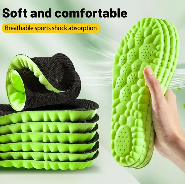 Breathable Orthotic Sports Insoles with Shock Absorption (Green-Black)