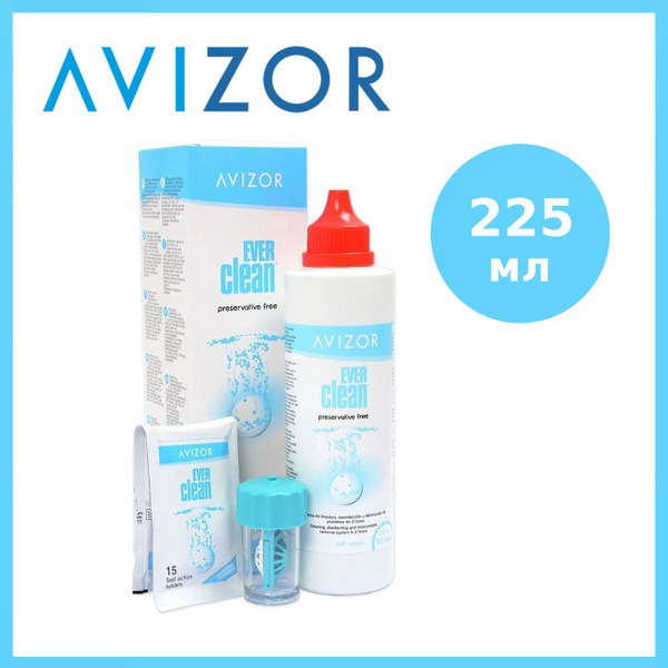 Avizor Ever Clean Solution (225ml) + 30 Tablets & Lens Case