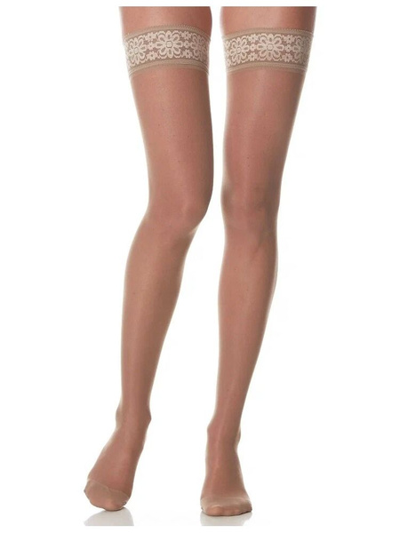 Sheer Beige Compression Stockings - 20-30 mmHg, 1 Pair
