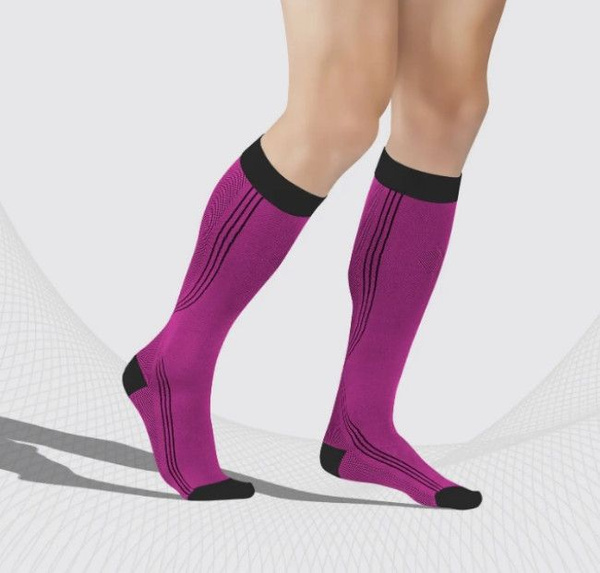 Pink Compression Socks, 1 Pair, Class 1 Compression