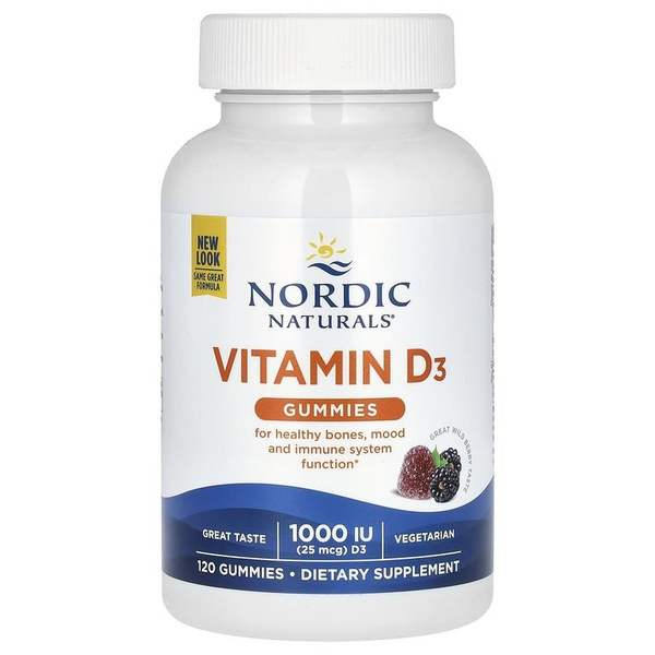 Nordic Naturals Vitamin D3 Gummies: 1000 IU Berry Flavor, 120 Count