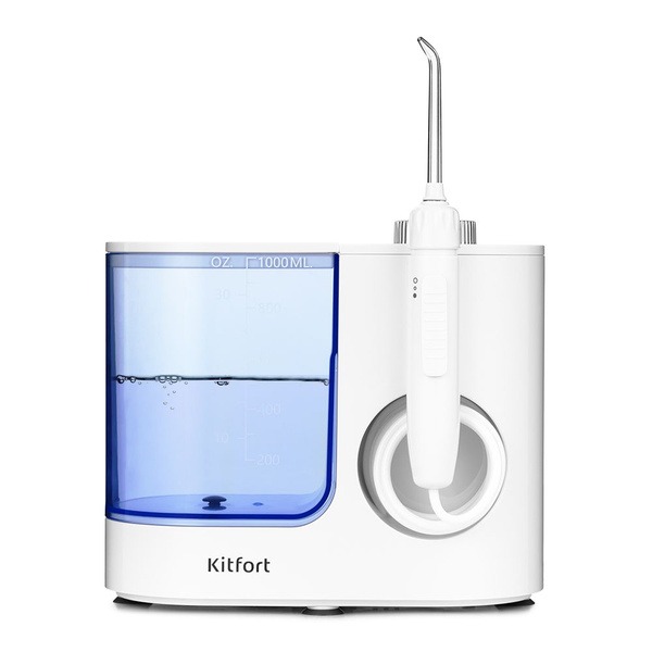 Kitfort KT-2914 Oral Irrigator: 6 Nozzles, Adjustable Pressure, 1L Reservoir
