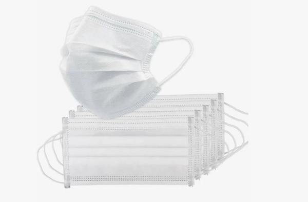 Disposable 3-Ply White Face Masks (100 Count)