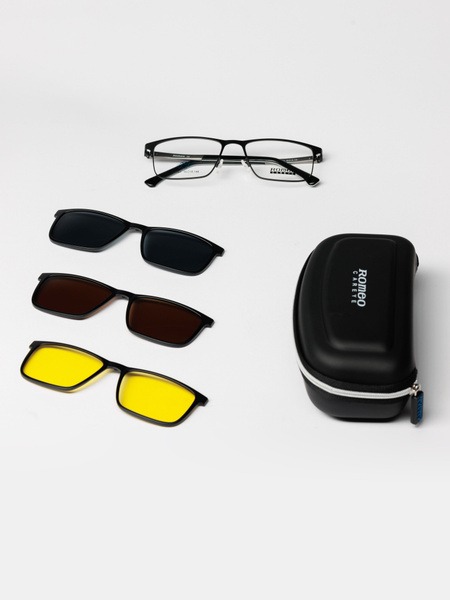 Men's 4-in-1 Magnetic Clip-On Sunglasses