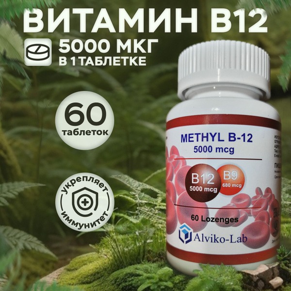 Alviko-Lab Methylcobalamin B12 5000 mcg - 60 Sublingual Tablets