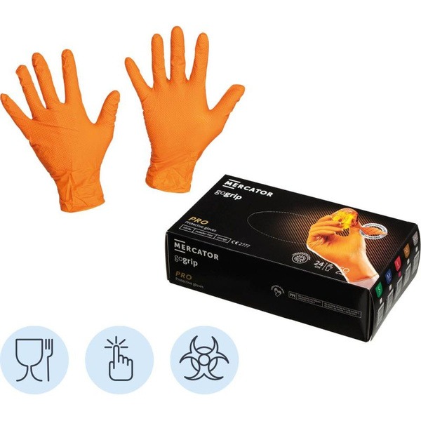 Nitrile Gloves GOGRIP Orange XXL (25 Pairs)