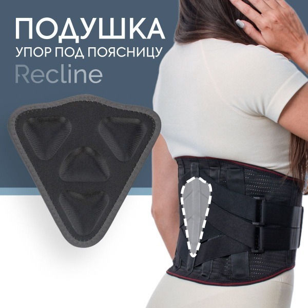 Black Pelot Lumbar Support Massage Cushion with Back Brace