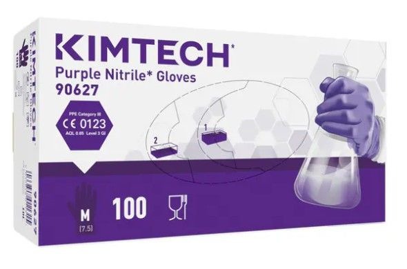 Kimtech Purple Nitrile Gloves - Size M, 100 Count (50 Pairs), 24cm