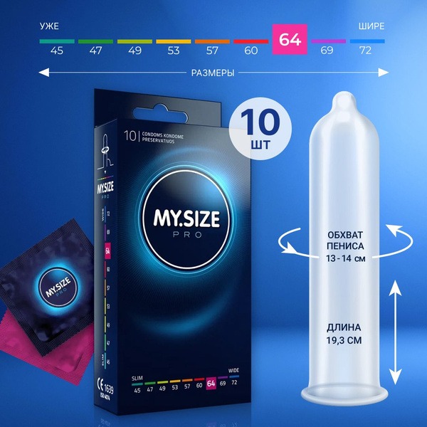 MY SIZE Condoms: XXL, 64mm, 10-Pack