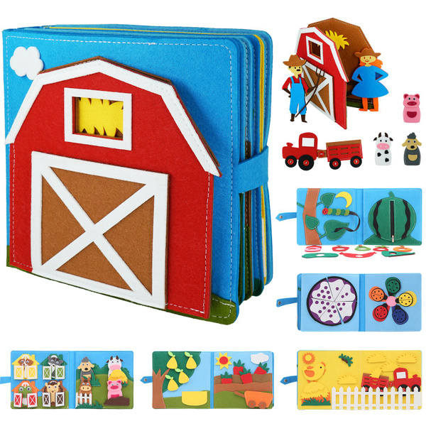 Felt Farm Animal Books: Sensory Toys for Baby & Toddler Development