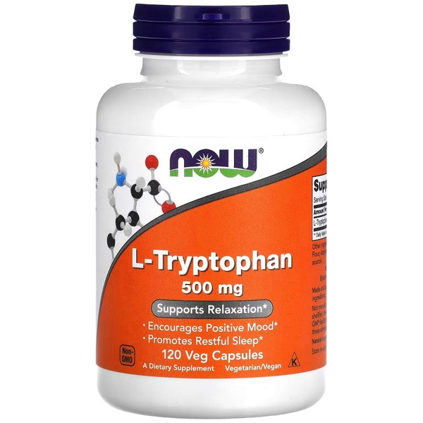 L-Tryptophan 500mg (120 Veggie Caps): Sleep & Mood Support