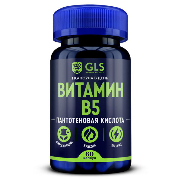 Pantothenic Acid (Vitamin B5) Supplements for Weight Loss, Energy & Beauty - 60 Capsules