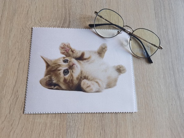 Cat Kitten Eyeglass Cleaning Cloth White Background