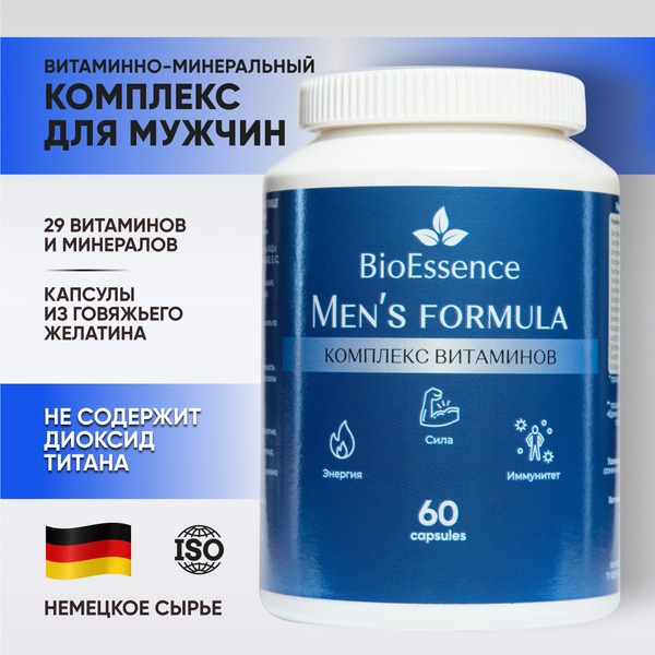 BioEssence Men's Health Vitamins: Zinc, Calcium & Chromium - 60 Capsules