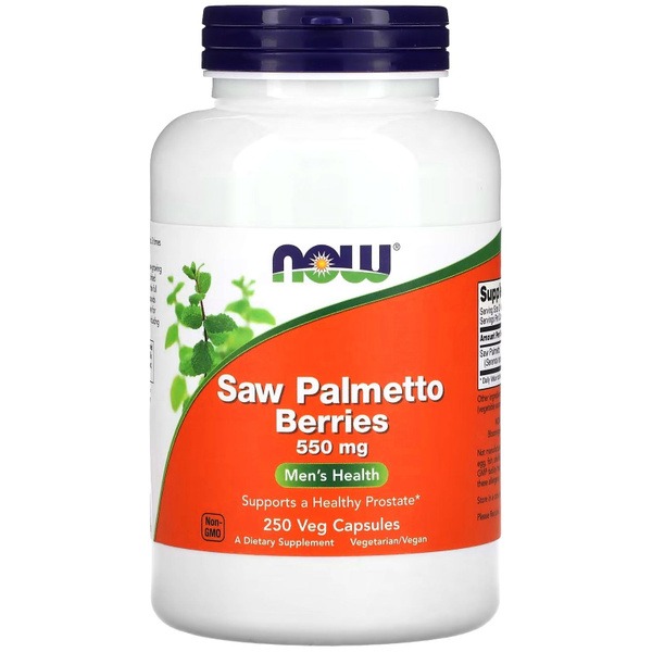 NOW Saw Palmetto 550mg, 250 Veggie Caps - Prostate Support