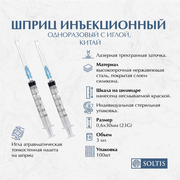 Sterile Disposable Syringes 3ml (100 Pack) - Changzhou Jinlong (China)