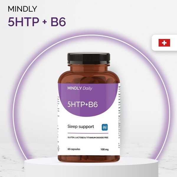 5-HTP & B6 Supplement for Mood, Weight Loss & Sleep - 60 Capsules