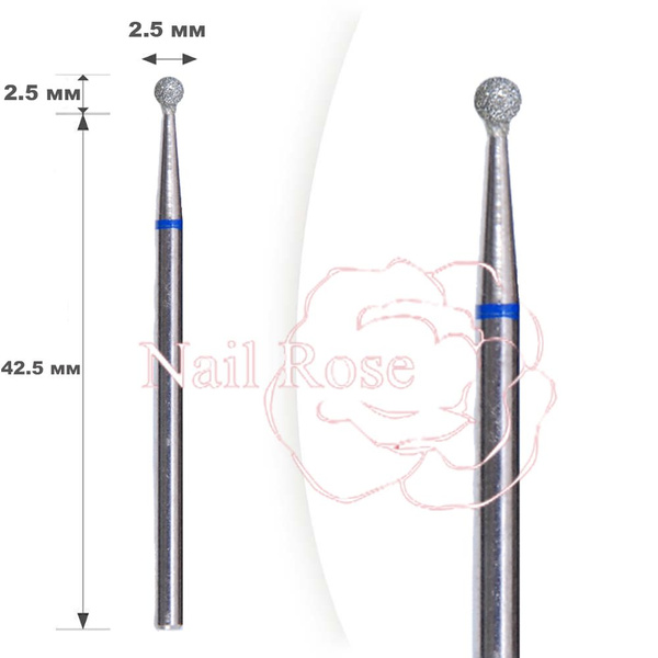 Vladmiva 5pc 2.5mm Blue Diamond Grit Ball Burr Dental Bur