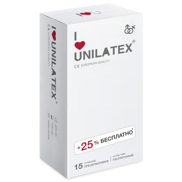 Unilatex Ultra Thin Condoms: 12 + 3 Free