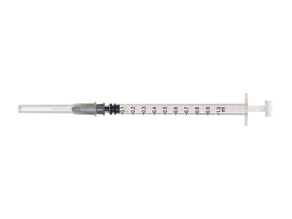 Pascal 1ml 3-Part Luer-Slip Syringe with 27G x 1/2" Needle (100 Pack)
