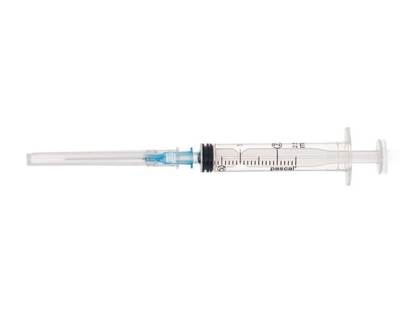 Pascal 2ml 3-Part Luer Slip Syringe with 23G x 1 1/4" Needle (100 Pack)