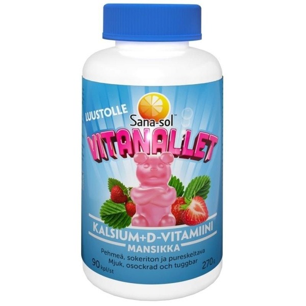 Kids' Calcium & Vitamin D3 Gummies (90 ct) - Sana-Sol (Finland)