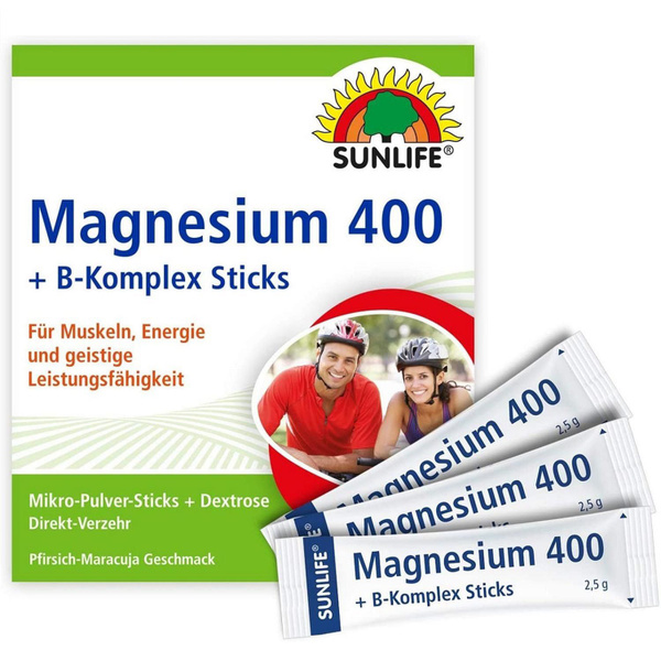 Sunlife Magnesium 400mg + B Complex Sachets (20 Packets)