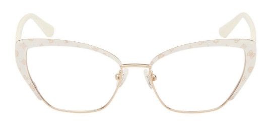 Guess GU 50122 White Cat Eye Metal Women's Eyeglasses