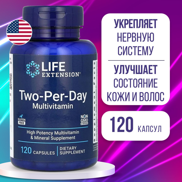 LIFE Extension Two-Per-Day Multivitamin: 120 Capsules for Immunity, Energy & Metabolism
