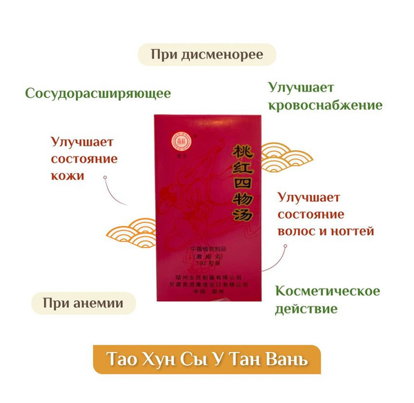 Tao Hong Si Wu Tang Wan Pills (192ct): Women's Health, Brain & Cardiovascular Support