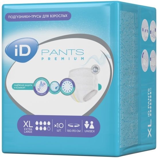 iD Premium Adult Diaper Briefs, XL, 10 Count
