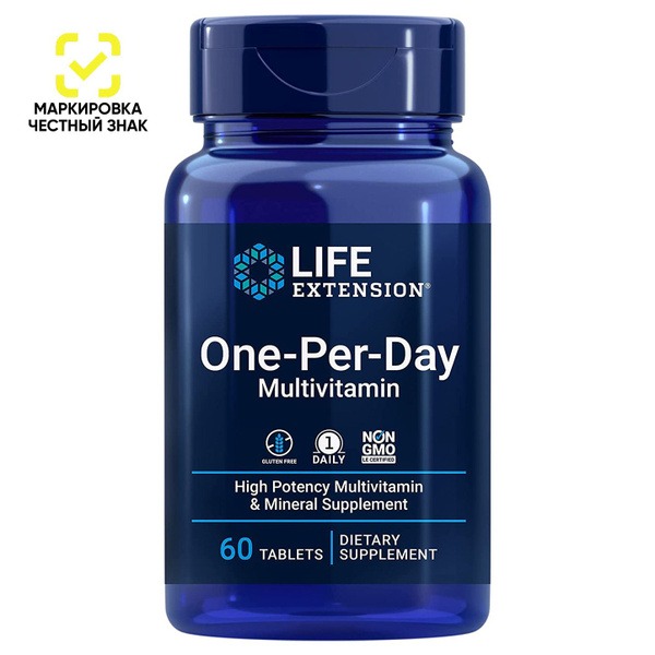 Life Extension One Per Day Vitamins, 60 Tablets