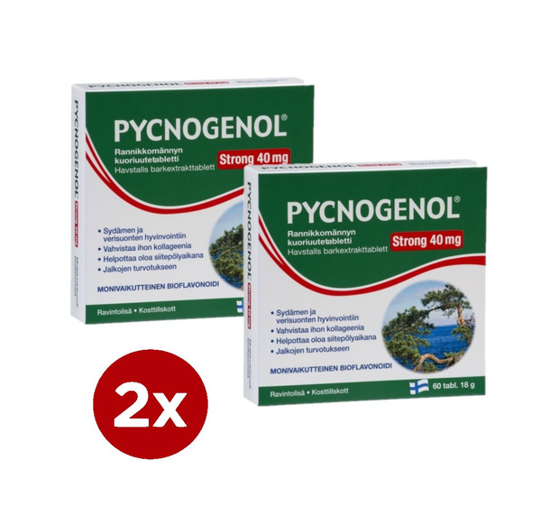 Pycnogenol 40mg (120 Tablets): Powerful Maritime Pine Bark Extract (Finland)