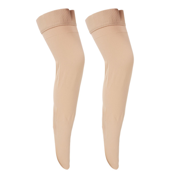 Compression Socks for Varicose Veins & Sports: Beige, 23-32 mmHg, Closed Toe