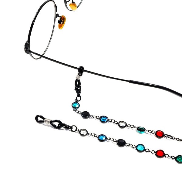 Rainbow Eyeglass Chain - Black