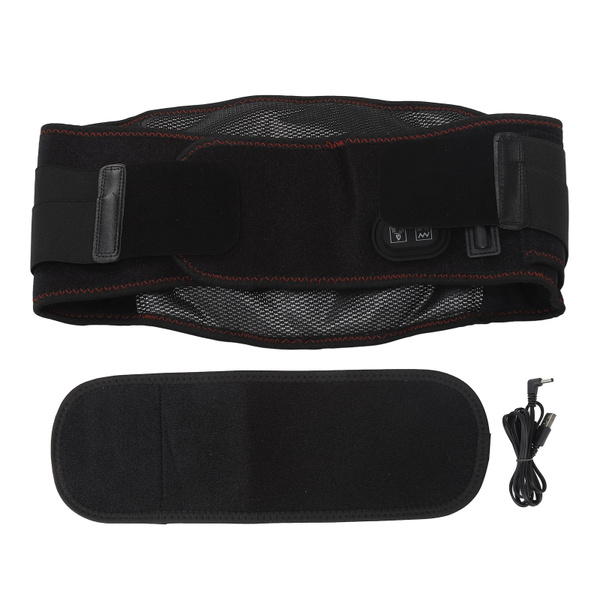 Heated Back Brace with Lumbar Support: 3 Heat Settings, Adjustable, Fast Heating, Massage Belt