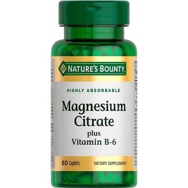 Nature's Bounty Magnesium Citrate with Vitamin B6 - 60 Tablets