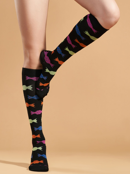 Compression Socks: Black & Pink - Red Heat