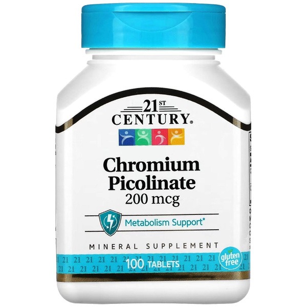 Chromium Picolinate 200 mcg (100 Tablets) - Supports Glucose & Carb Metabolism