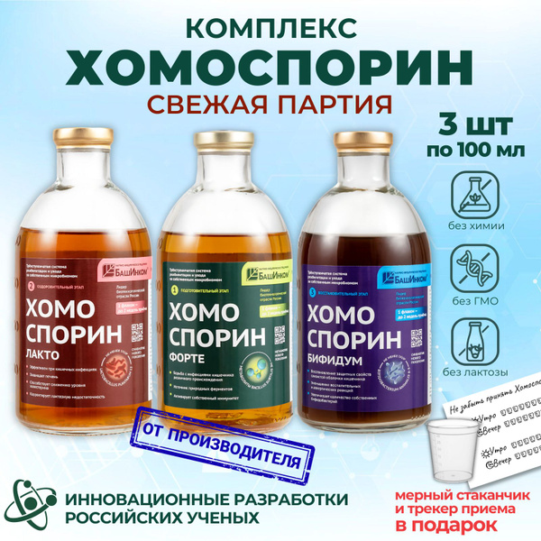 HomoSporin Forte Complex: Probiotic, Prebiotic, Synbiotic for Adults & Children