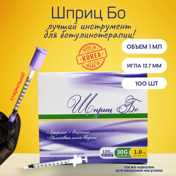 30G Insulin Syringe (1ml, 50 Units) for Botox Injections